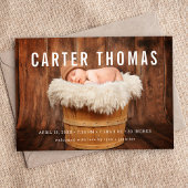 ミニマル写真オーバーレイ誕生のお知らせ 案内状