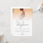 ミニマル写真オーバーレイ赤ちゃんシャワーありがとう カード (正面/裏面インサイチュ)