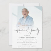 ミニマル写真オーバーレイ退職パーティー 招待状 (正面)