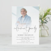 ミニマル写真オーバーレイ退職パーティー 招待状 (スタンド正面)