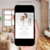 ミニマル写真オーバーレイQRコー結婚ド 招待状