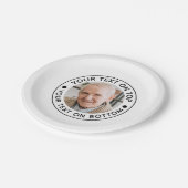 ミニマル写真カスタム文字の色 ペーパープレート (アングル)