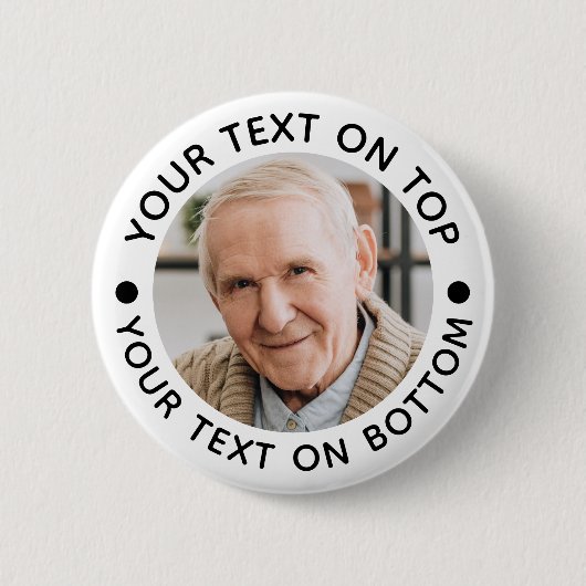 ミニマル写真カスタム文字の色 缶バッジ (正面)