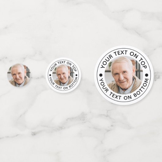 ミニマル写真カスタム文字色テーブル コンフェッティ (裏面)