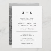 ミニマル写真カップル赤ちゃんシャワー 招待状 (正面/裏面)