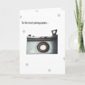 ミニマル写真カメラ最高の写真者誕生日 カード (正面)