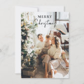 ミニマル写真クリスマスツリーのグリーティングカード サンキューカード (裏面)