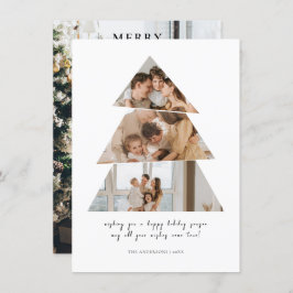 ミニマル写真クリスマスツリーのグリーティングカード サンキューカード