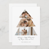 ミニマル写真クリスマスツリーのグリーティングカード サンキューカード (正面/裏面)