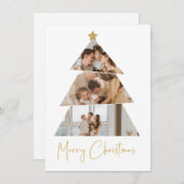 ミニマル写真クリスマスツリーのグリーティングカード サンキューカード (正面/裏面)