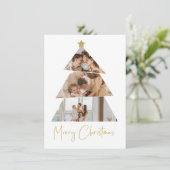 ミニマル写真クリスマスツリーのグリーティングカード サンキューカード (スタンド正面)