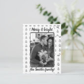 ミニマル写真クリスマスツリーパターン シーズンカード (スタンド正面)