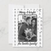 ミニマル写真クリスマスツリーパターン シーズンカード (正面)