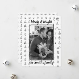 ミニマル写真クリスマスツリーパターン シーズンカード