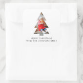 ミニマル写真クリスマスツリーラベル、クロップ スクエアシール (バッグ)
