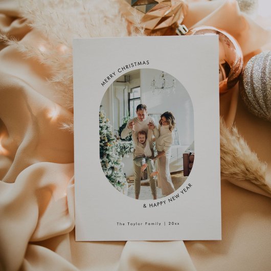 ミニマル写真クリスマスホリデーカード 招待状