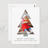 ミニマル写真クリスマスポストカード(木のトリミング付き) ポストカード (正面/裏面)