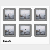 ミニマル写真グレー感謝していラヴ結婚ズ スクエアシール (シート)