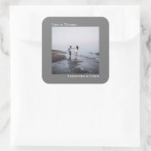 ミニマル写真グレー感謝していラヴ結婚ズ スクエアシール (バッグ)