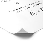 ミニマル写真ゲストブック結婚のサイン ポスター (角)