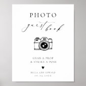 ミニマル写真ゲスト結婚ブックのサイン ポスター (正面)
