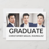 ミニマル写真コラージュ卒業発表 招待状 (正面)