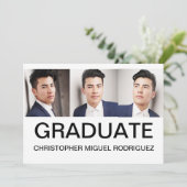 ミニマル写真コラージュ卒業発表 招待状 (スタンド正面)