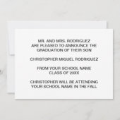 ミニマル写真コラージュ卒業発表 招待状 (裏面)