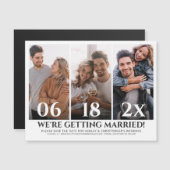 ミニマル写真コラージュ日付のマグネットカードを保存 (正面/裏面)