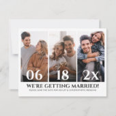 ミニマル写真コラージュ日付カードの保存 セーブザデート (正面)