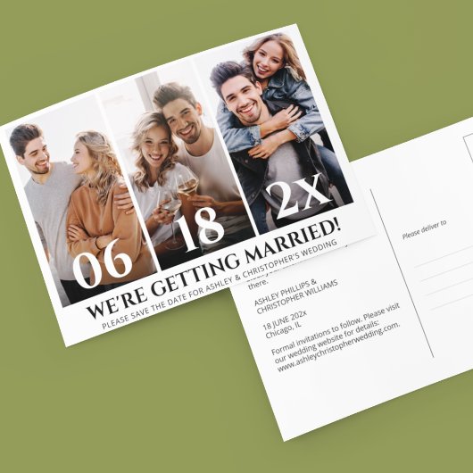 ミニマル写真コラージュ日付ポストカードの保存 ポストカード