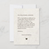 ミニマル写真コラージュ結婚のサンキューカード サンキューカード (裏面)