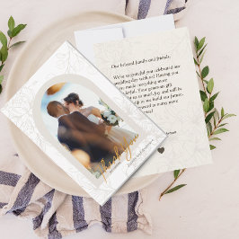 ミニマル写真コラージュ結婚のサンキューカード サンキューカード