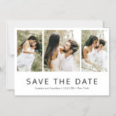 ミニマル写真コラージュ結婚式の日付を保存 マグネット招待状 (正面)