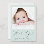 ミニマル写真サンキューミント誕生 案内状 (正面)