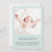 ミニマル写真サンキューミント誕生 案内状 (裏面)