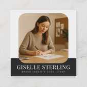 ミニマル写真シンプルプロフェッショナル名モダン スクエア名刺 (正面)