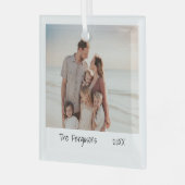 ミニマル写真シンプルモダン ガラスオーナメント (正面左)