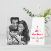 ミニマル写真スタイリッシュクリスマスツリータイポグラフィ シーズンカード (スタンド正面)