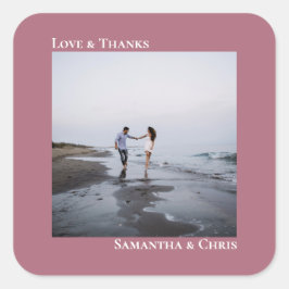 ミニマル写真ダスティバララヴ感謝してい&結婚s スクエアシール