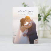 ミニマル写真テンプレート結婚サンキューカード セーブザデート (スタンド正面)