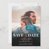 ミニマル写真デジタル日付を保結婚存する 招待状 (正面)