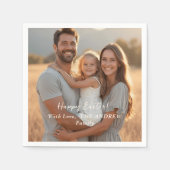 ミニマル写真ハッピーイースター スタンダードカクテルナプキン (正面)