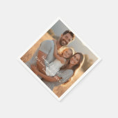 ミニマル写真ハッピーイースター スタンダードカクテルナプキン (角)