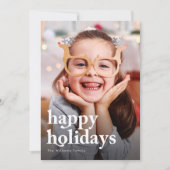 ミニマル写真ハッピーホリデーズカード シーズンカード (正面)