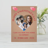 ミニマル写真バレンタインデーのカード サンキューカード (スタンド正面)