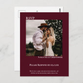 ミニマル写真バーモダンガンディ結婚式RSVP ポストカード (正面/裏面)