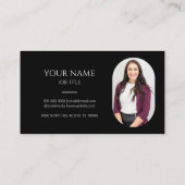 ミニマル写真フォトプロフェッショナルモダンブラック 名刺 (裏面)