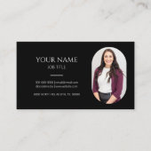 ミニマル写真フォトプロフェッショナルモダンブラック 名刺 (正面)