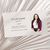 ミニマル写真フォトプロフェッショナルモダンベージュ 名刺